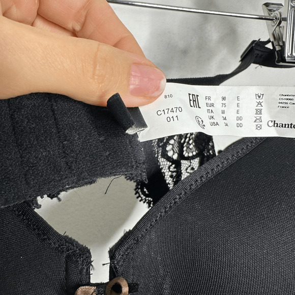 CHANTELLE Merci Spacer T-Shirt Bra Black smooth underwire C17470 womens US 34DD - Picture 5 of 8